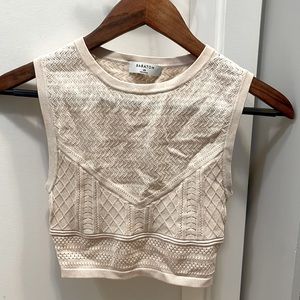 Babaton pointelle sweater tank in denude